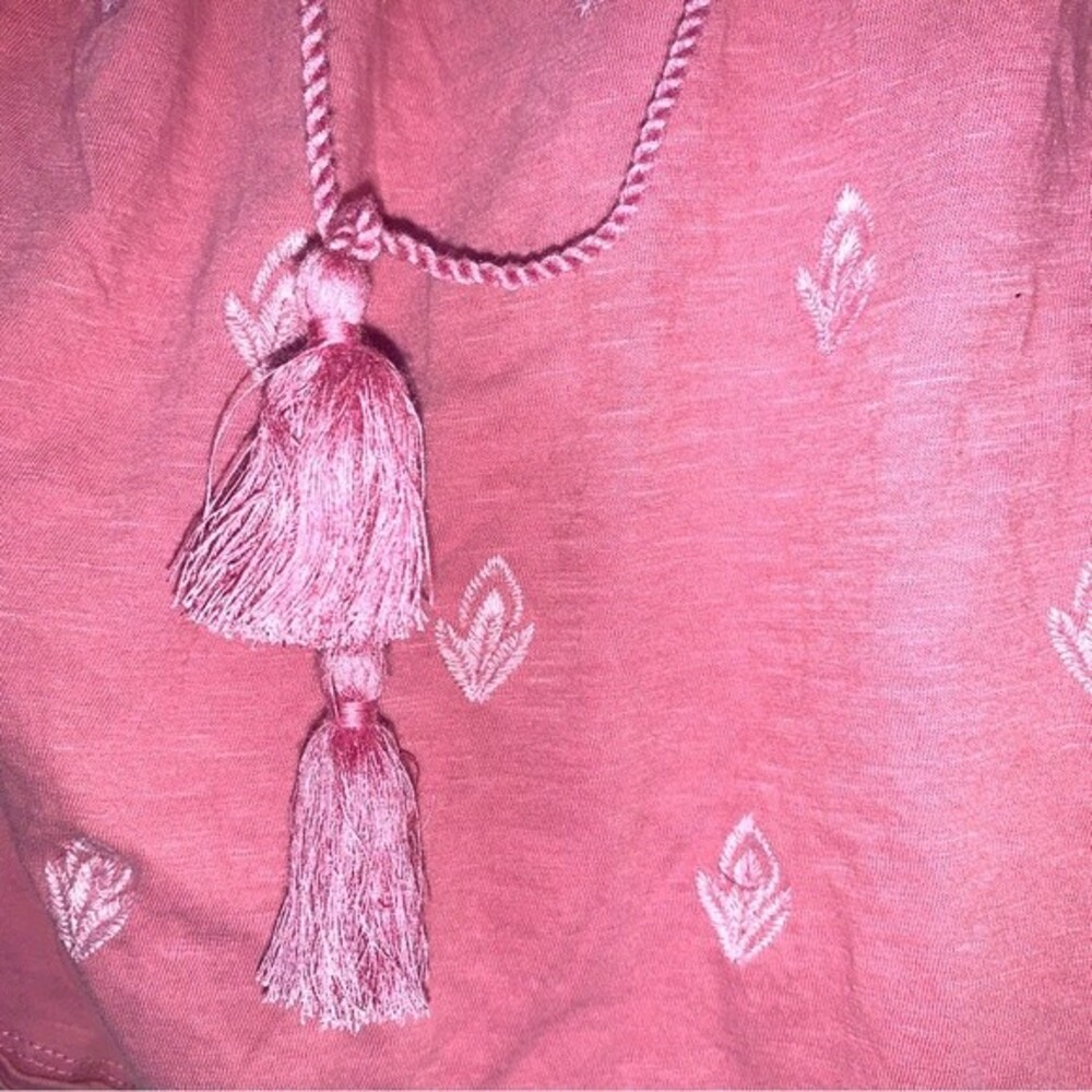 LUCKY Brand Top Blouse Womens Medium Rose Pink  Boho - Picture 5 of 7